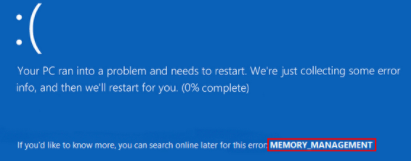 Højde weekend kolbøtte How to Fix the Memory Management Error in Windows 10