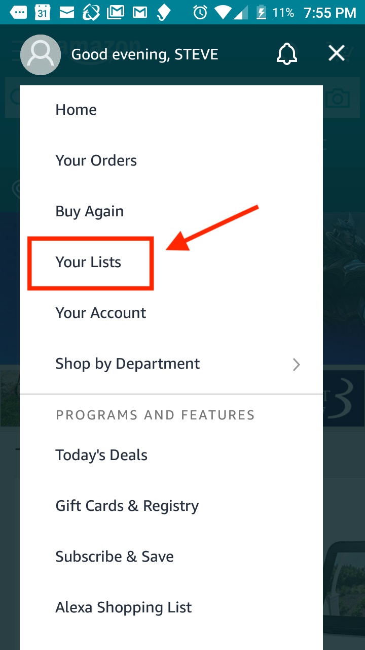 Wish find how list on amazon app to how to