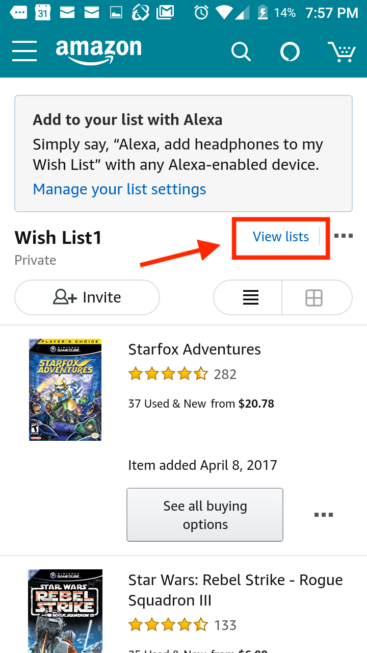 How to share amazon wish list