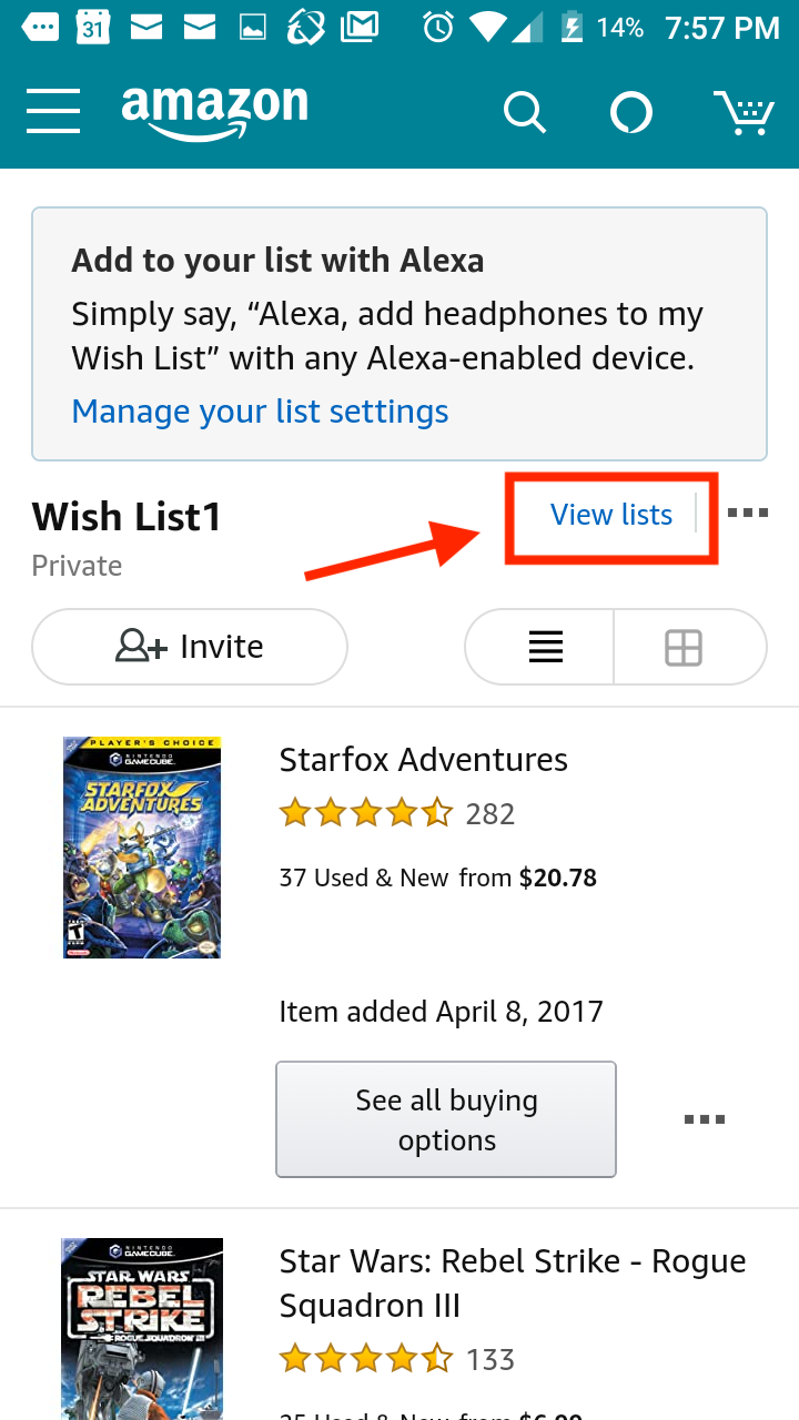 Add on items amazon list