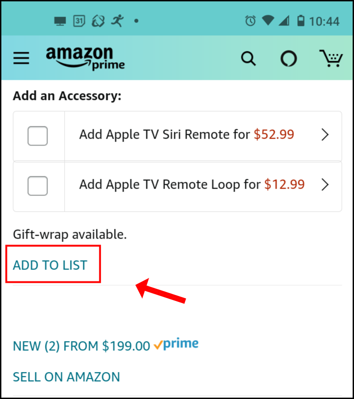 Add amazon wishlist button ipad