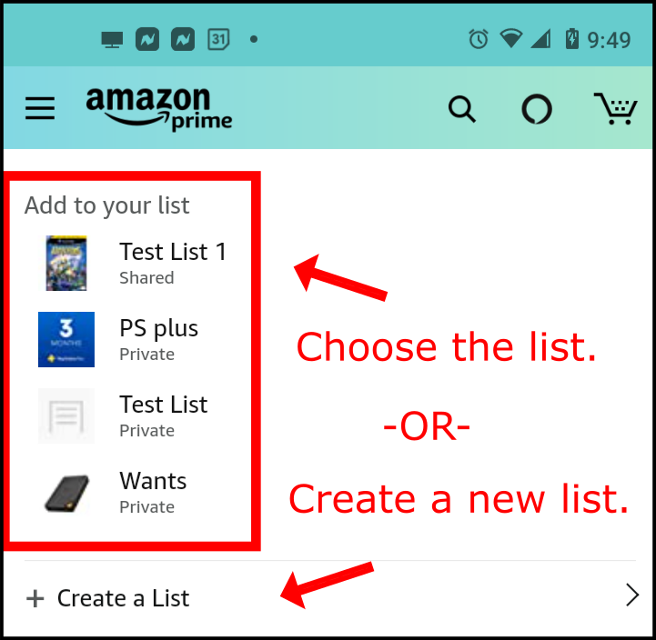 Amazon wish list button ipad