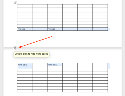 Word Remove Cell Padding Fixing Unwanted Lines in a Table Cell that Spans Two Pages in Word