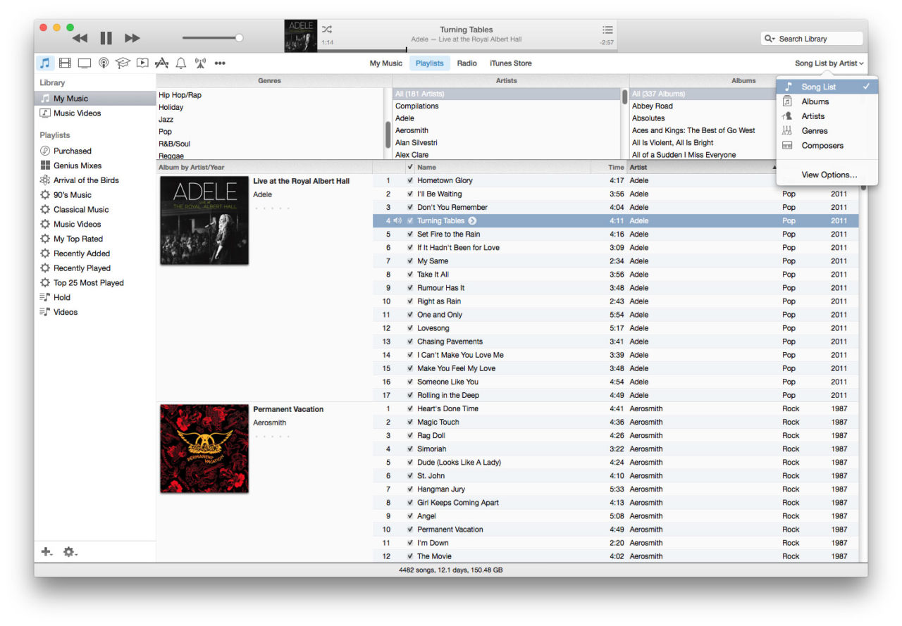iTunes 12 Song List