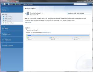 Acronis True Image Home 2010 - Nonstop Backup