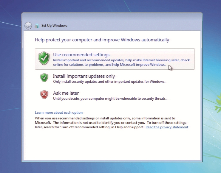 Finalise your settings