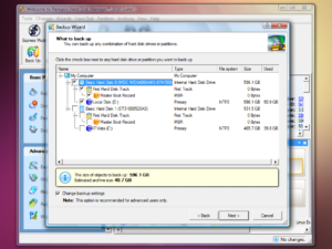 Disks, partitions and individual files can all be backed up to an image.
