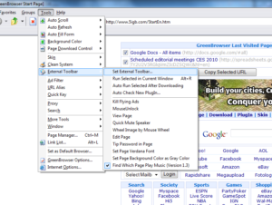 GreenBrowser external toolbar