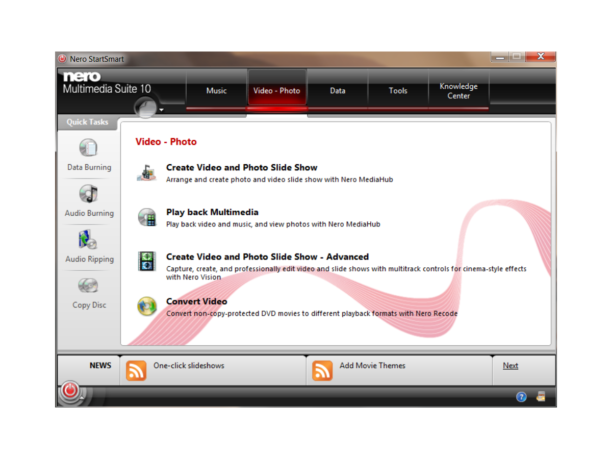 Nero Multimedia Suite Essentials 10 Suite 2 l'installazione di software di scrittura su disco 