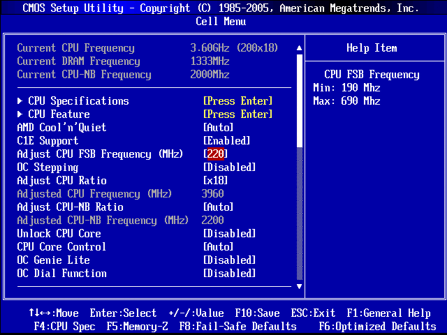 sb to cpu frequency bios