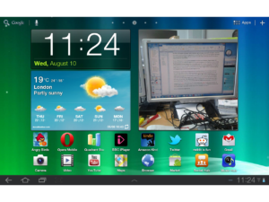 The Galaxy Tab 10.1 - home screen