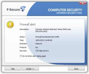F-Secure Internet Security 2012 - Firewall alert