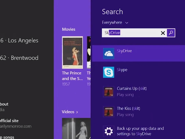 Windows 8.1 unified search