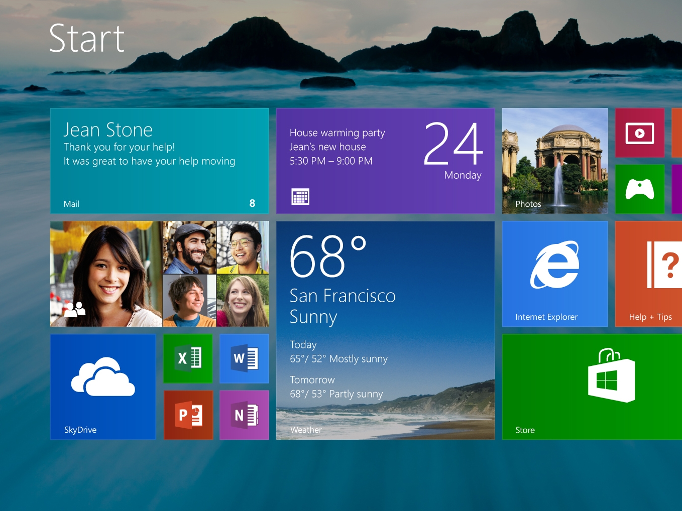Desktop tiles