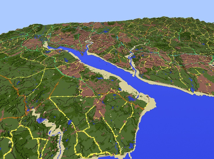 The map of Britain and Ireland in my Minecraft earth map world!(I'm trying  to connect Britain to Ireland but I'm to lazy to finish it) : r/Minecraft