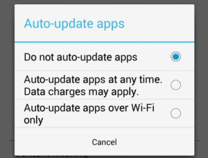 How to stop/start apps automatically updating