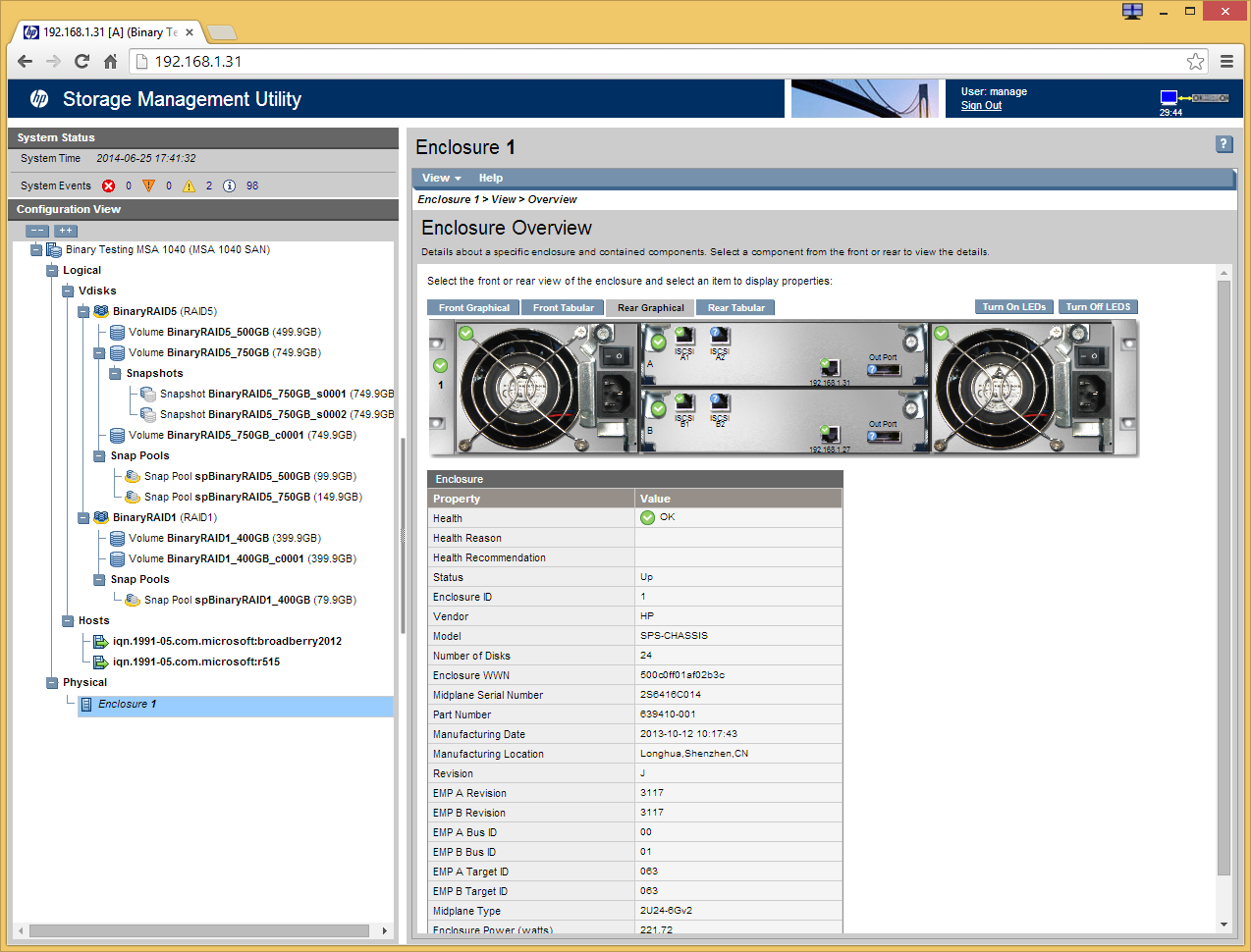 HP MSA 1040 Storage