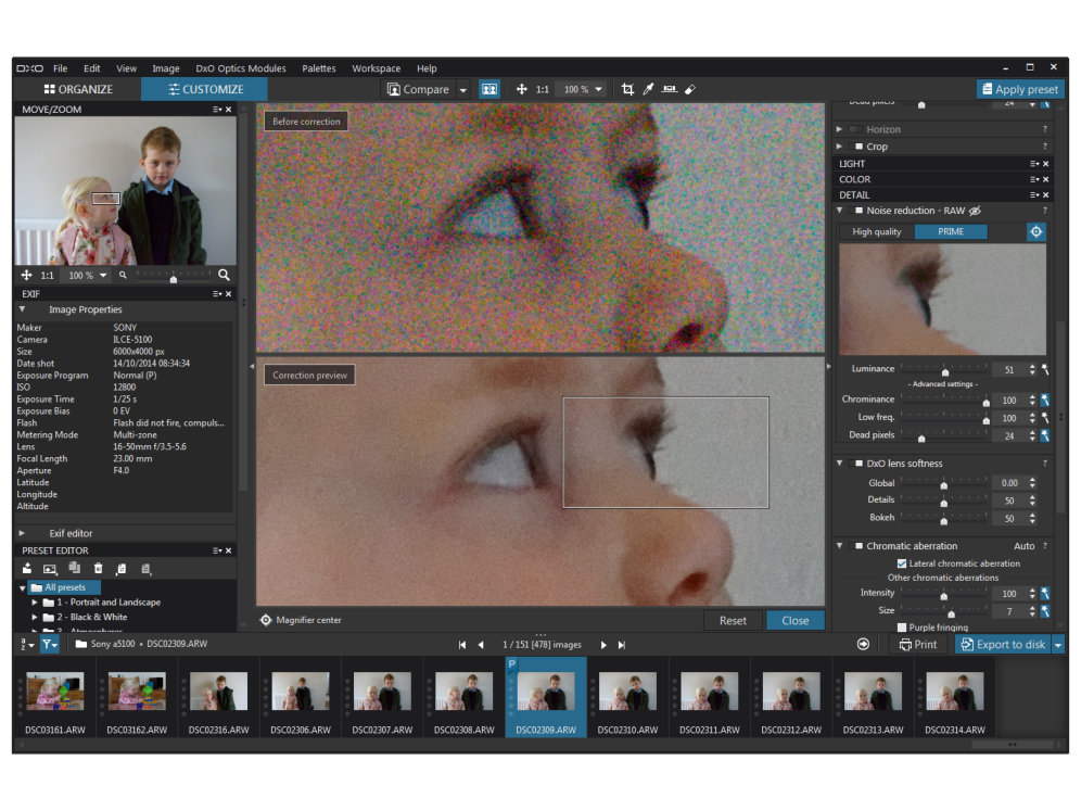 DxO Optics Pro 10 Elite - Prime noise reduction