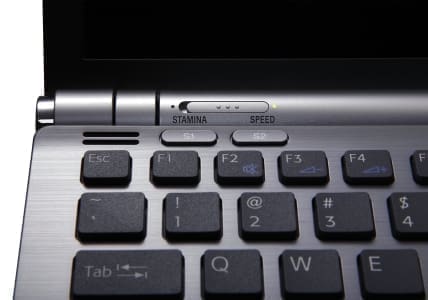 Close-up of Sony Z-Series keyboard and Stamina button