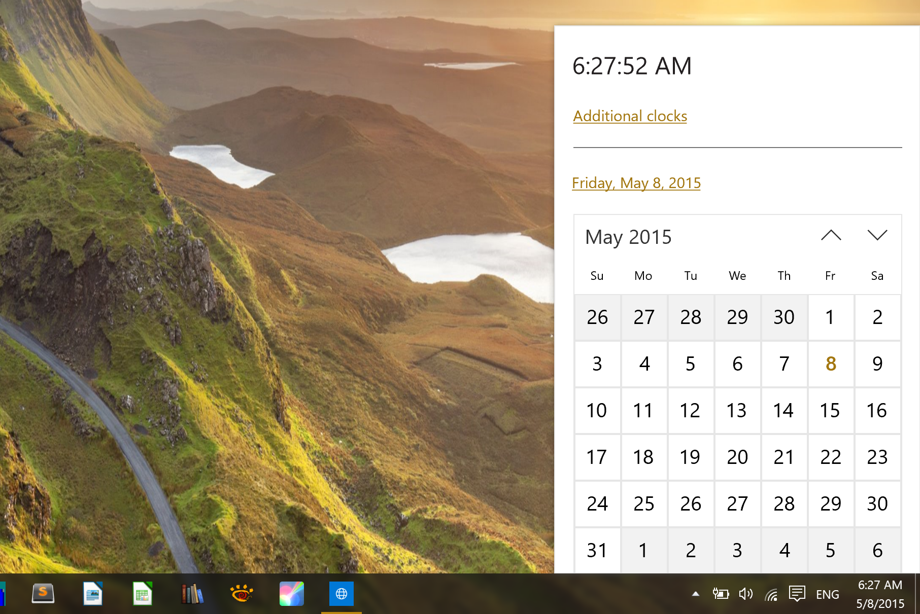 Windows 10 - new calendar view