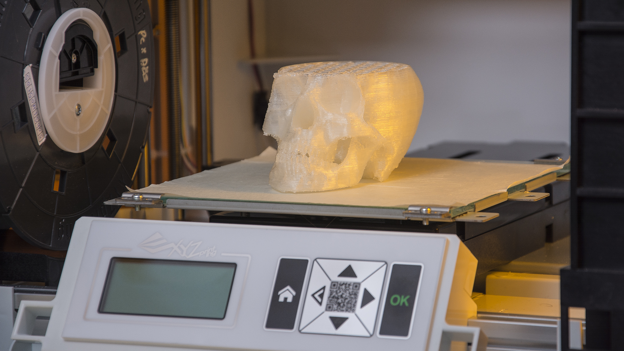 XYZprinting da Vinci Junior review: Skull model inside