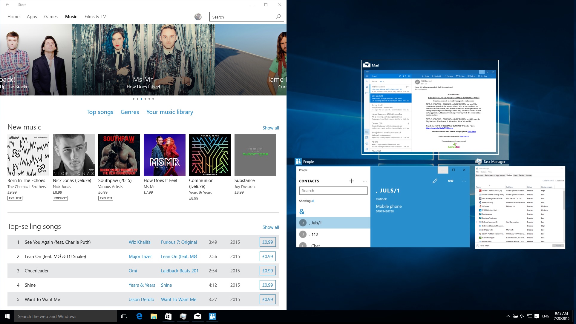 Windows 10 review: Snap assist