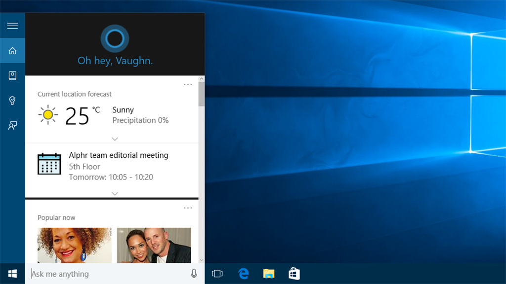 Windows 10 can that Windows 8.1 can't - Cortana