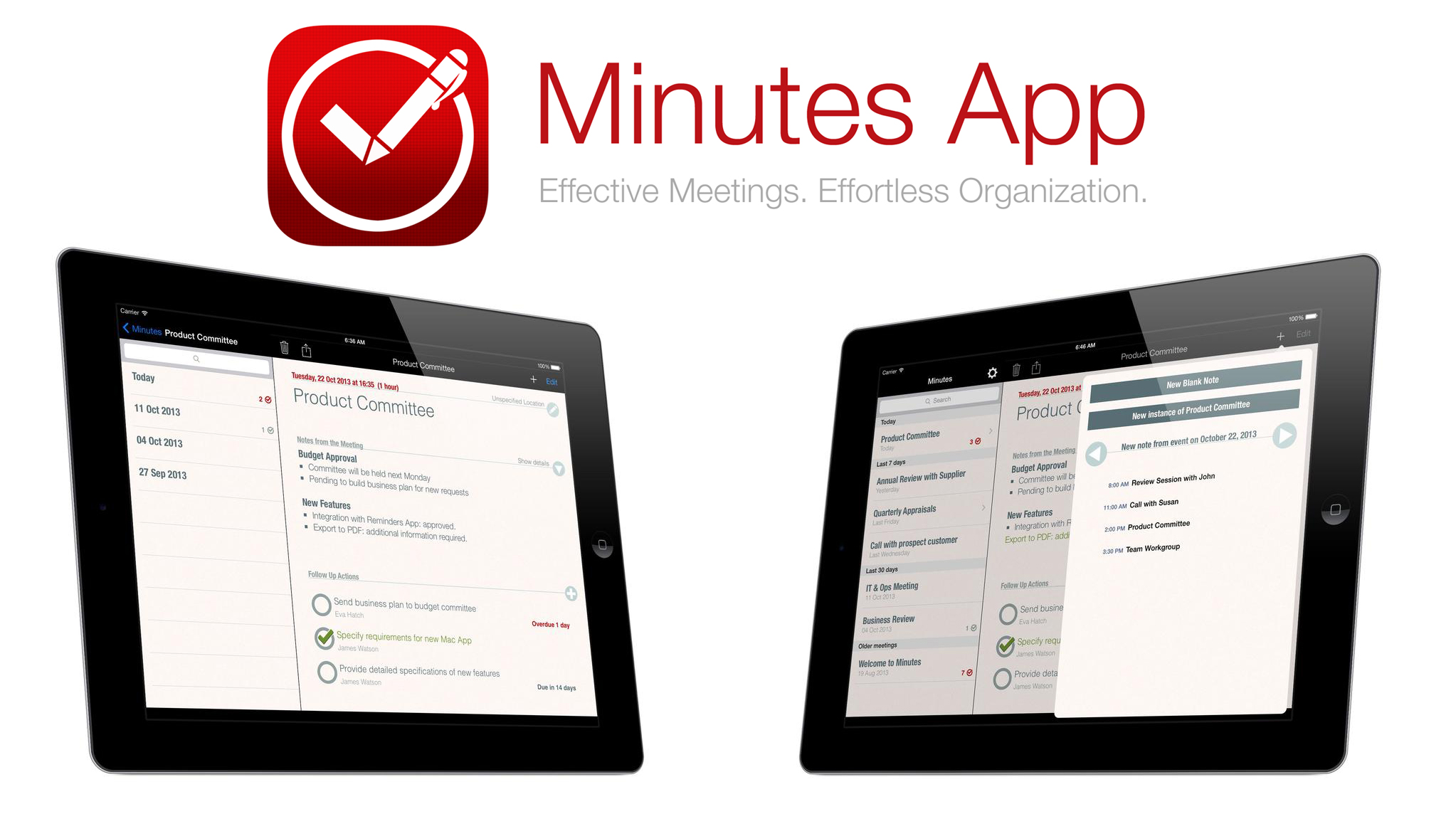 Six Killer apps for business - Minutes App