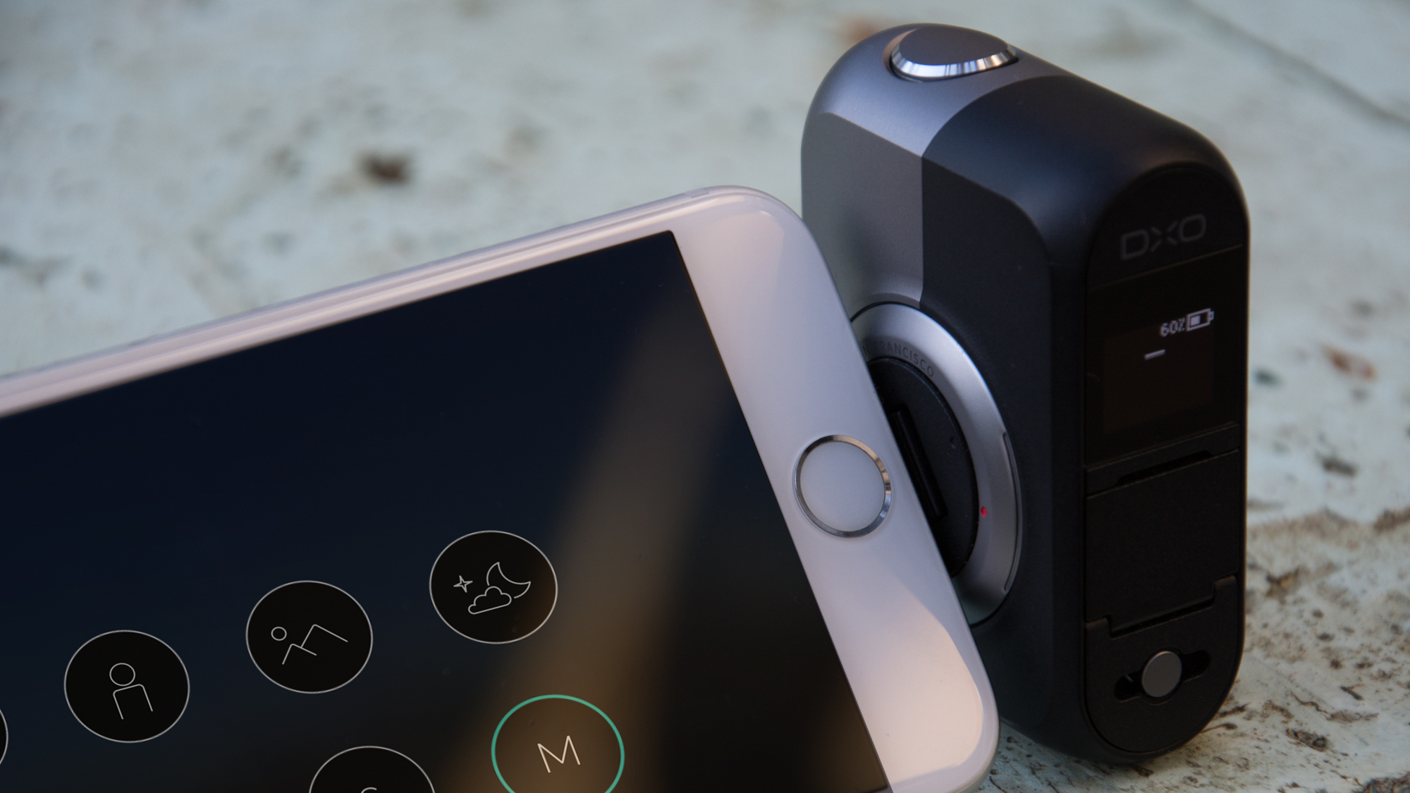 DxO One review: The Lightning connector rotates, allowing you to angle the screen for low-level shots