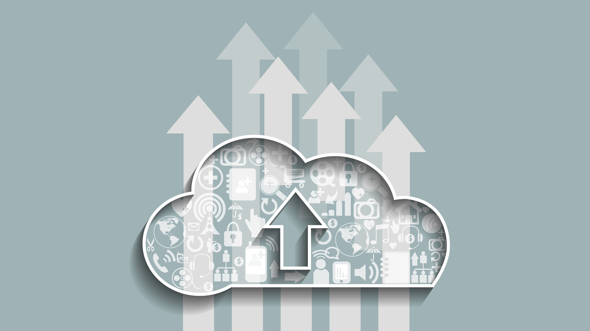 hosted-email-illustration-of-things-going-into-a-magical-cloud-of-stuff-and-things