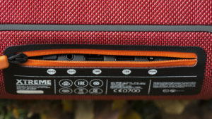 JBL Xtreme review: The ports are hidden behind a waterproof zip
