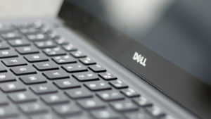 Dell XPS 13 review: Keyboard and Dell logo