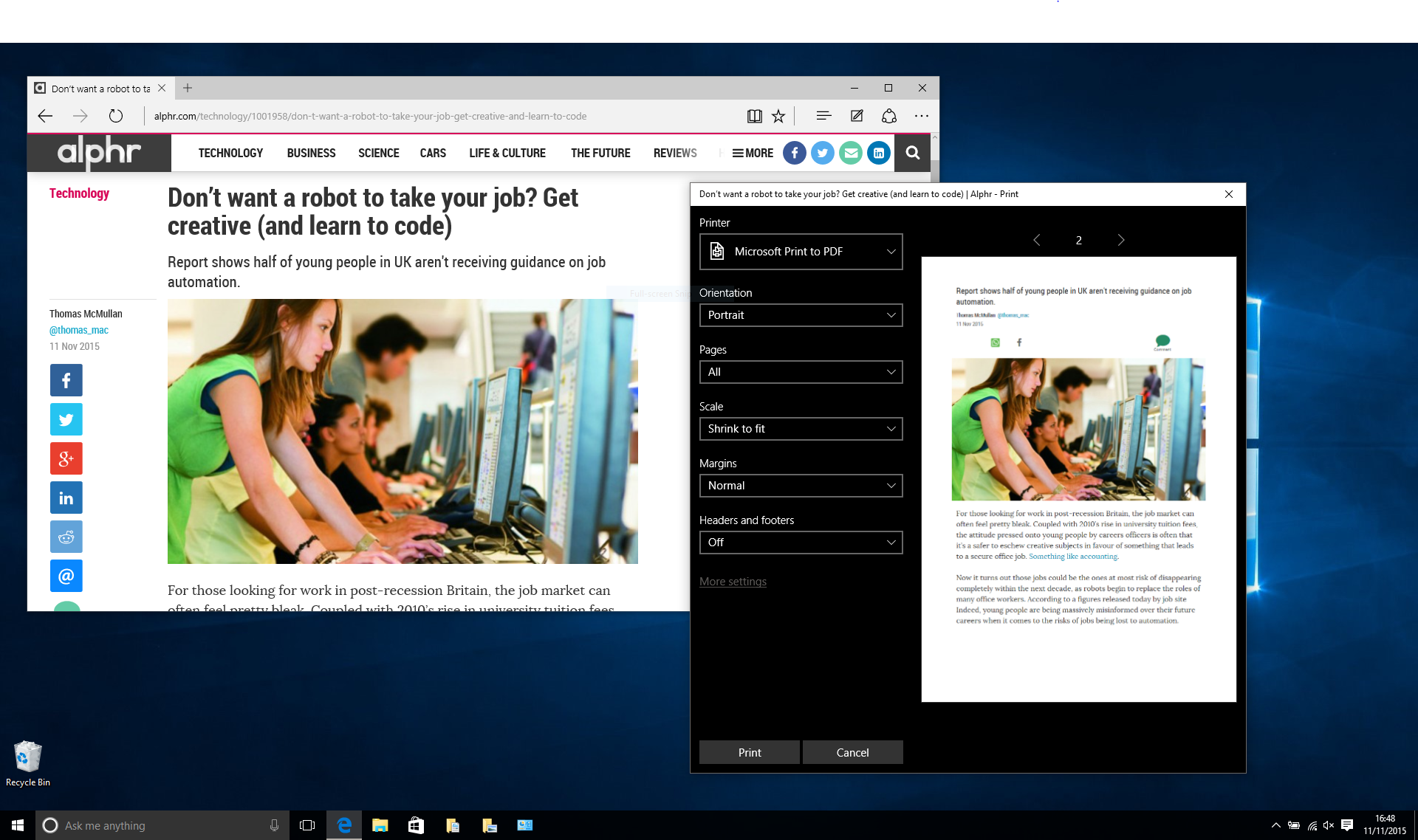 Windows 10 tips, tricks and help - Print to PDF