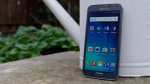 Samsung Galaxy S5 Neo review: Front, angled to the left