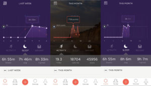 Misfit Ray app graphs