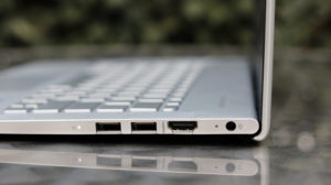 HP Envy 13 tucked under hinge