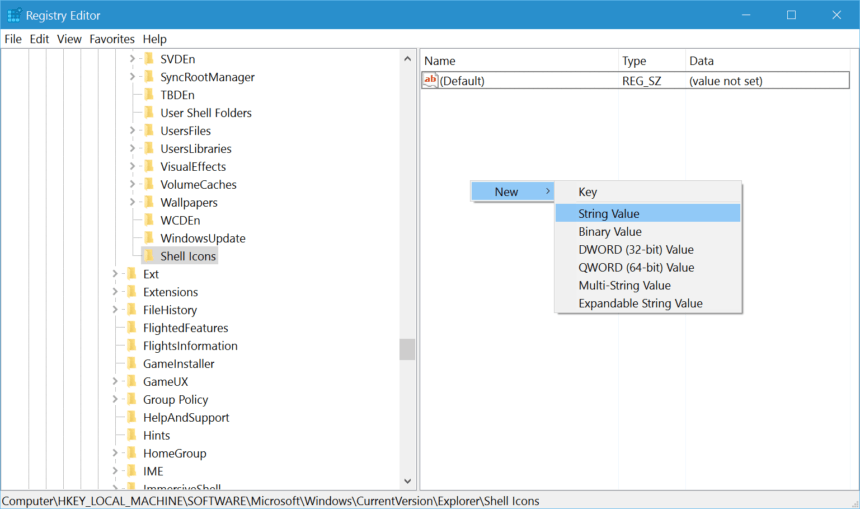 regedit new string