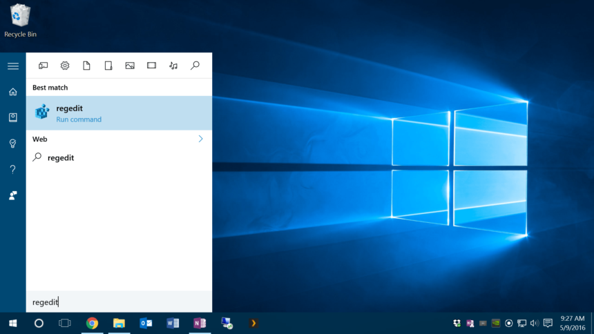 regedit start menu windows 10