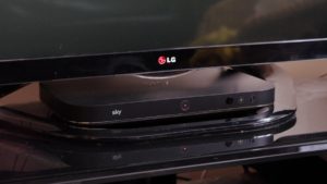 Sky Q Silver box connected to TV screen on