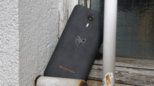 Wileyfox Swift review: The faux stone effect on the rear, and bronze-coloured trim around the camera lens looks pretty good