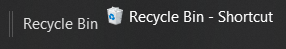 Recycle Bin shortcut