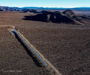 Virgin Hyperloop One DevLoop tunnel from above in Nevada