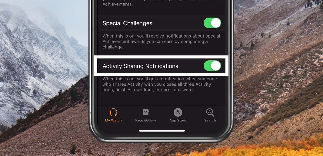 Activity Sharing Notifications