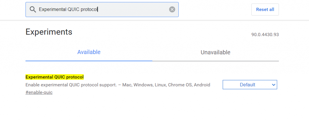 Chrome Flags Settings