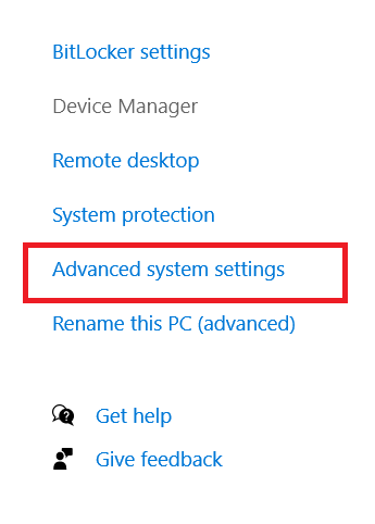 About page menu links