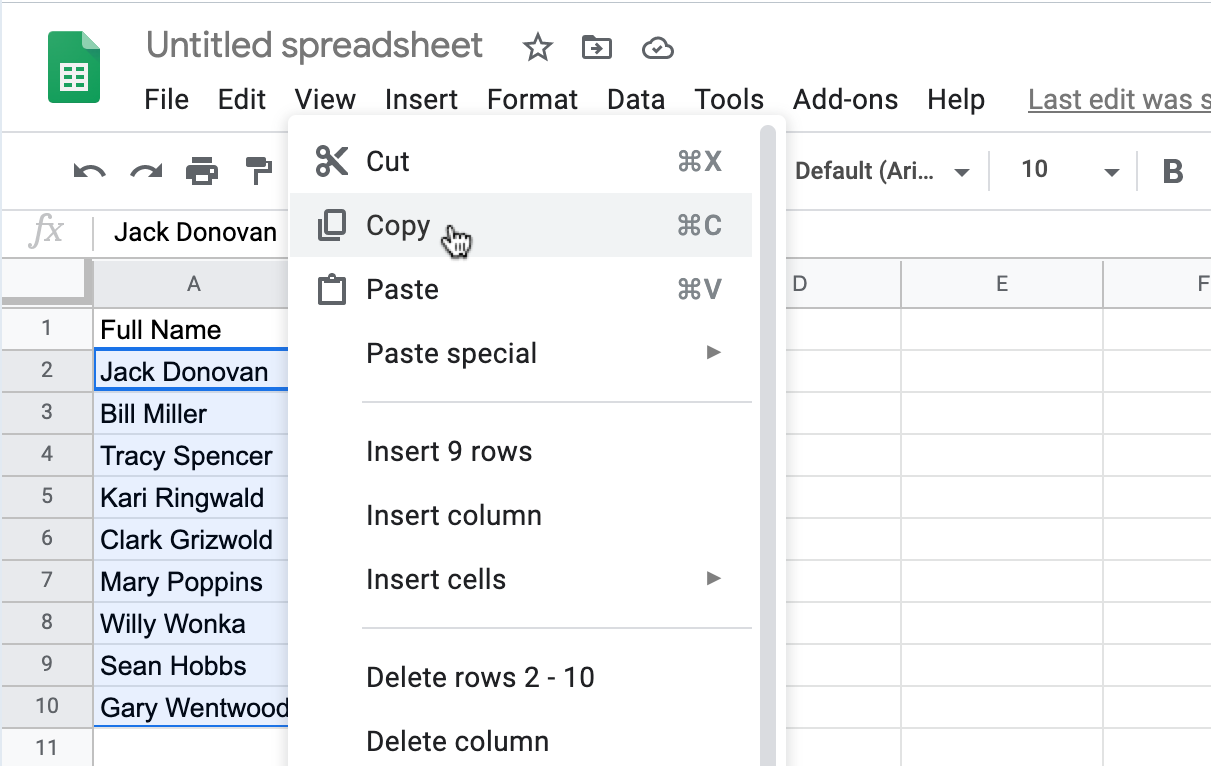 Two Ways to Separate First and Last Names in Google Sheets : Teton Science  Schools Helpdesk