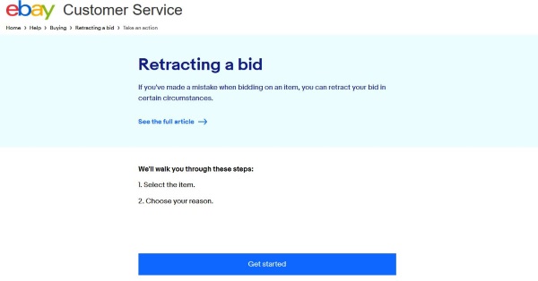 Ebay retraction bid monolith m1060c