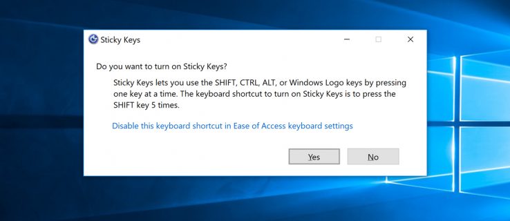 disable sticky keys prompt windows 10