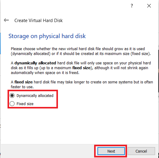 VirtualBox Creation Wizard 5