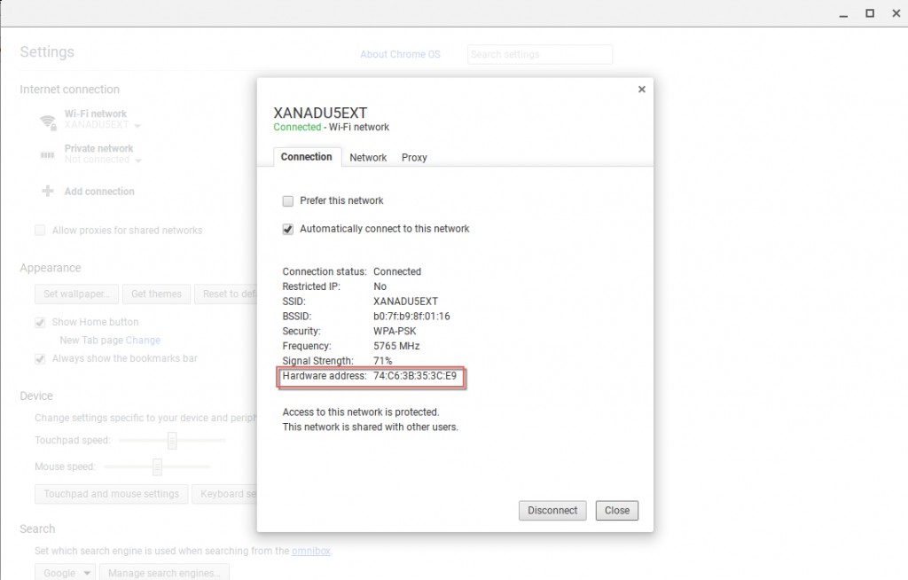 find ip address on chromebook